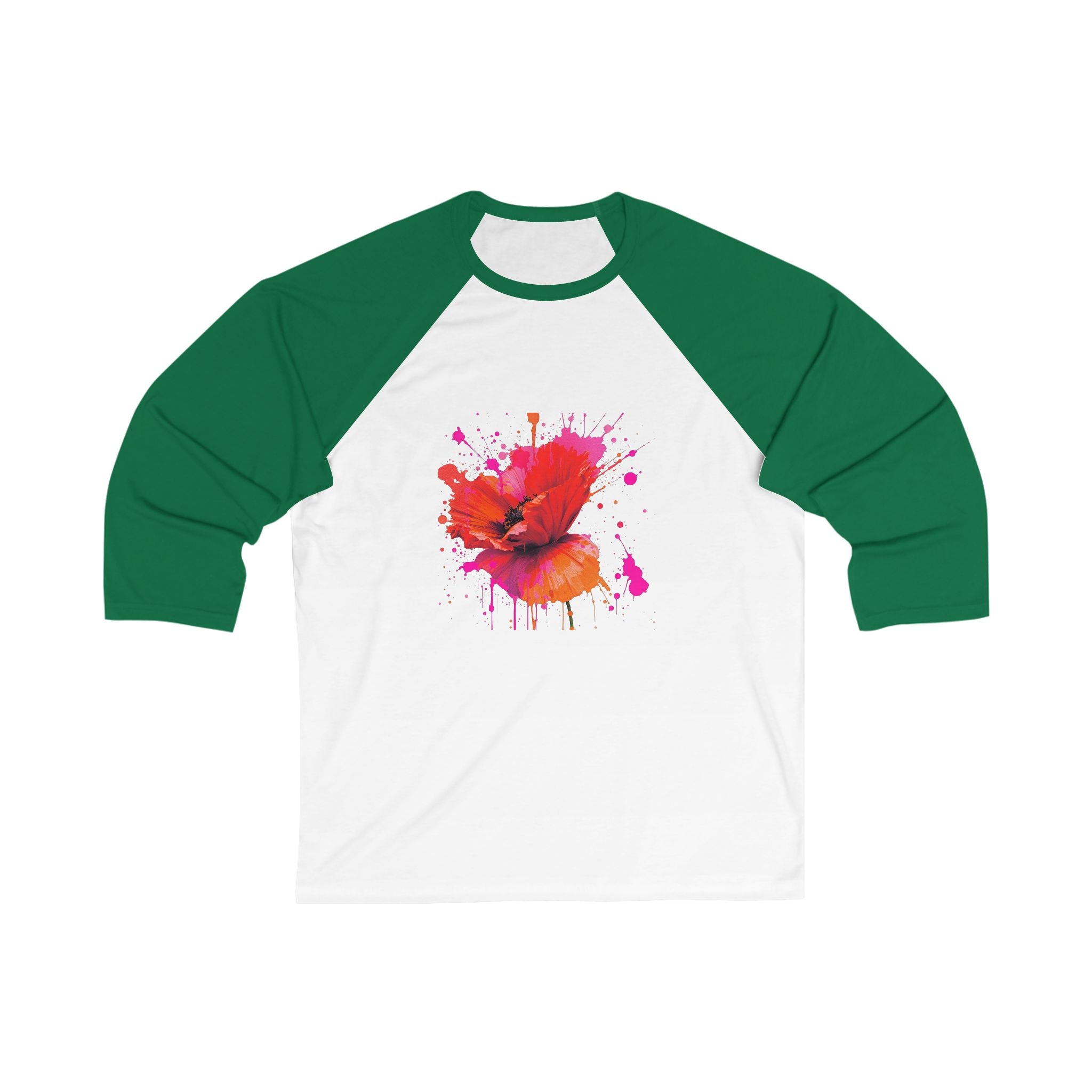 Floral Watercolor Baseball Tee | Unisex Spring Shirt, Perfect Gift for Flower Lovers, Casual Wear, Outdoor Activities, Art Inspired Apparel