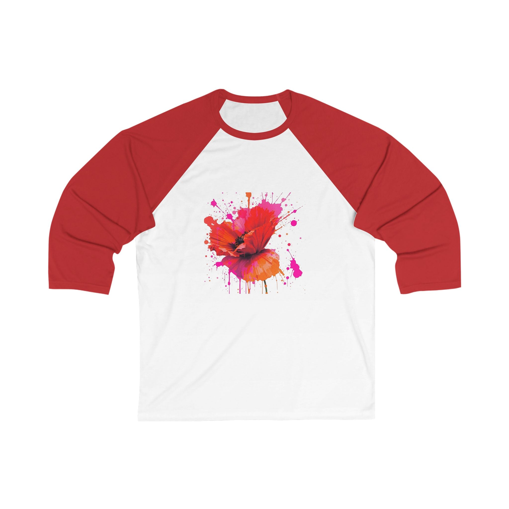 Floral Watercolor Baseball Tee | Unisex Spring Shirt, Perfect Gift for Flower Lovers, Casual Wear, Outdoor Activities, Art Inspired Apparel