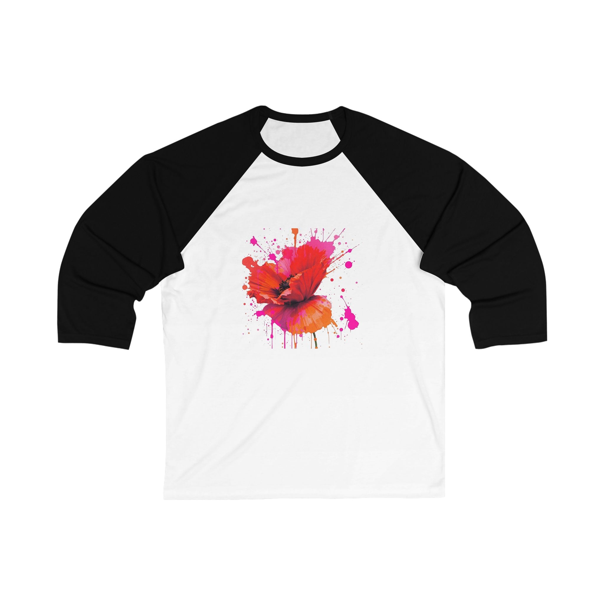 Floral Watercolor Baseball Tee | Unisex Spring Shirt, Perfect Gift for Flower Lovers, Casual Wear, Outdoor Activities, Art Inspired Apparel