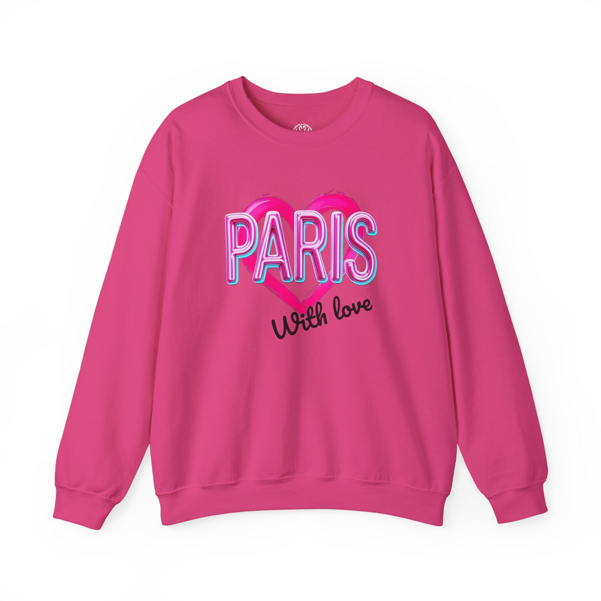 Paris Love Crewneck Sweatshirt, Gift for Her, Cozy Fashion, Travel Souvenir, Valentine's Day, Casual Style