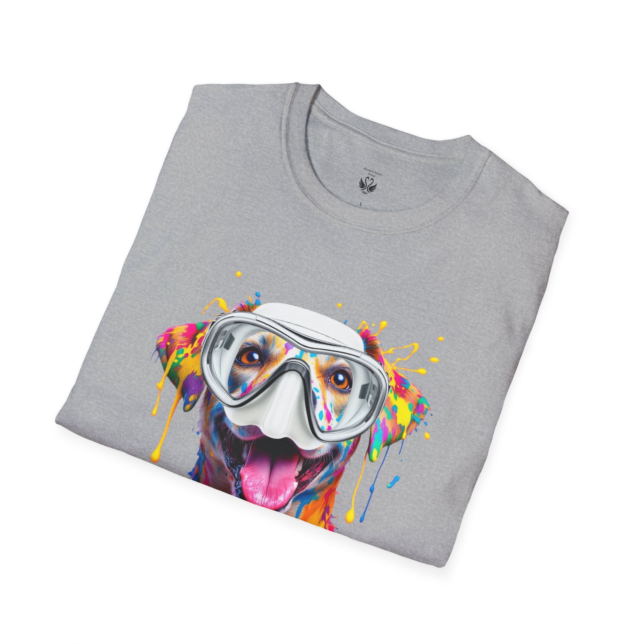 Vibrant Dog Art Unisex T-Shirt – Cute Pet Lover Gift, Animal Artwork Tee, Colorful Dog Graphic Top, Unique Gift for Dog Owners