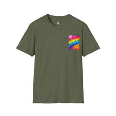 Vibrant Rainbow Softstyle T-Shirt, Unisex Pride Tee, LGBTQ+ Apparel, Colorful Casual Wear, Summer Festival Shirt