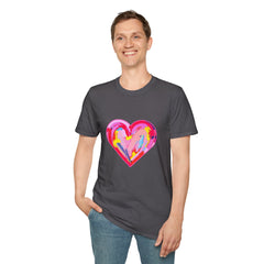 Heart Beat Unisex T-Shirt, Colorful Love Tee, Casual Graphic Tee, Gift for Friends, Valentine's Day Shirt