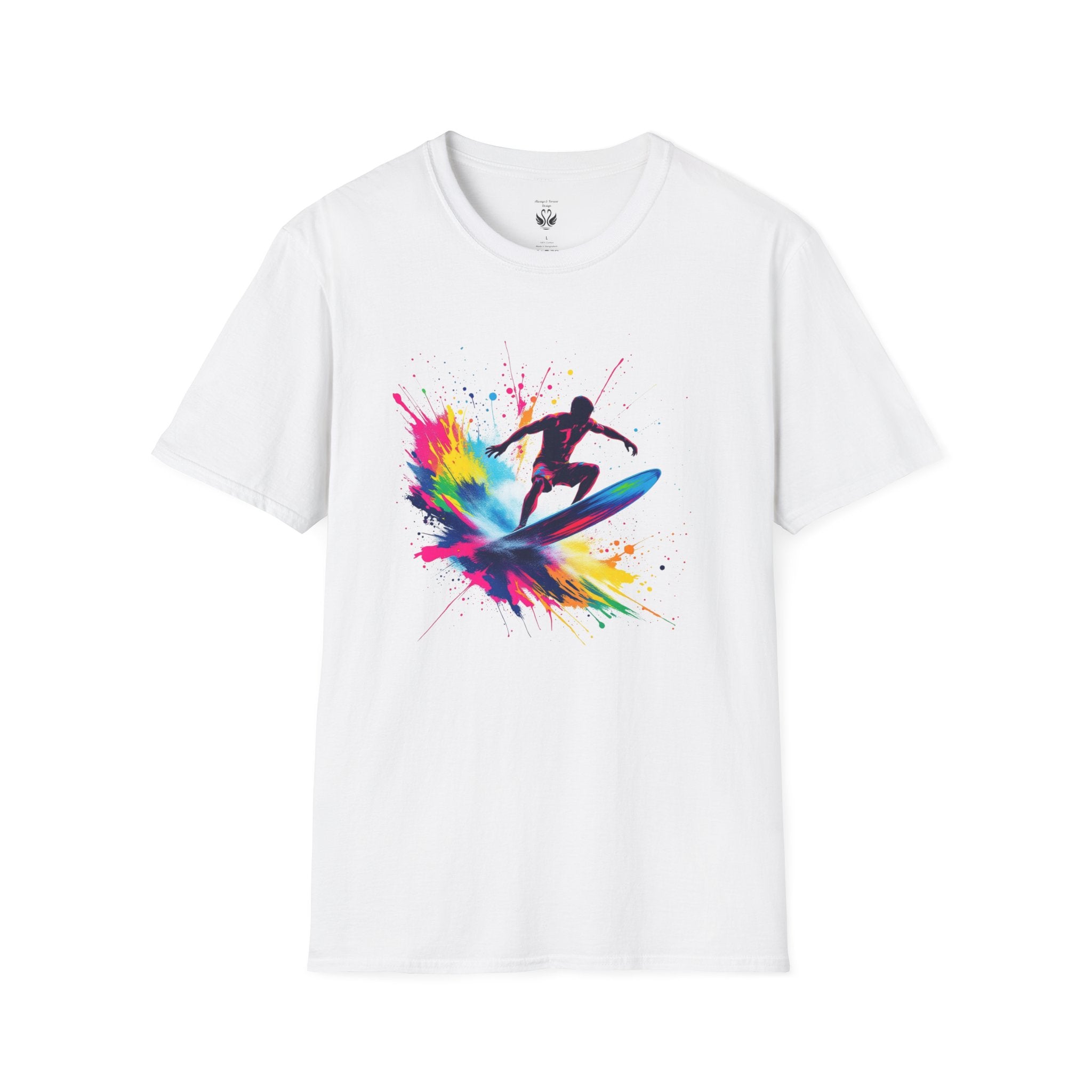 Colorful Surfing Unisex T-Shirt, Casual Beach Wear, Summer Vibes, Gift for Surfers, Beach Lovers, Graphic Tee