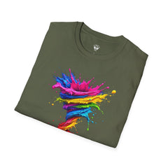 Vibrant Splash Art Tee, Colorful Unisex T-Shirt, Fun Graphic Tee, Summer Festival Top, Gift for Art Lovers, Casual Everyday Wear