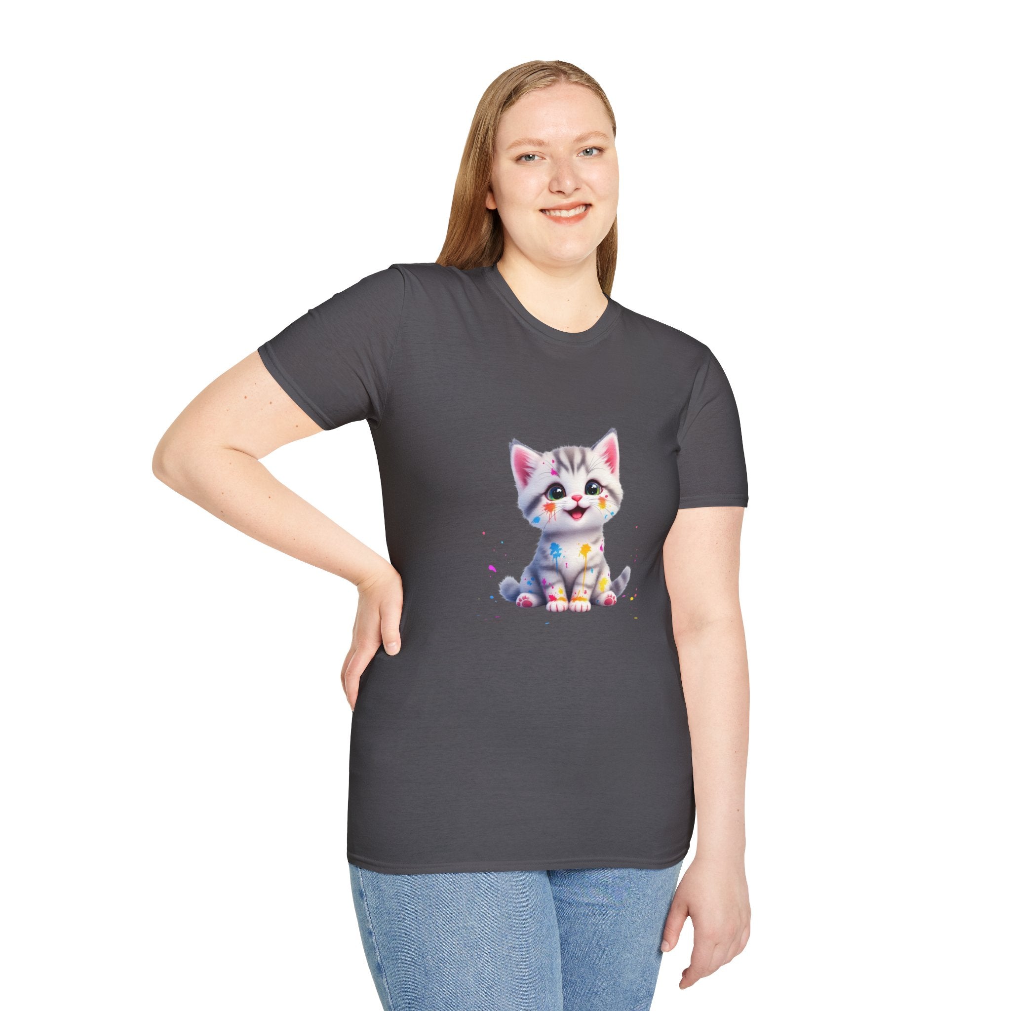 Cute Kitten Unisex Softstyle T-Shirt | Adorable Cat Tee for Animal Lovers, Gift for Birthdays, Pet Lovers, Fun Fashion, Everyday Wear