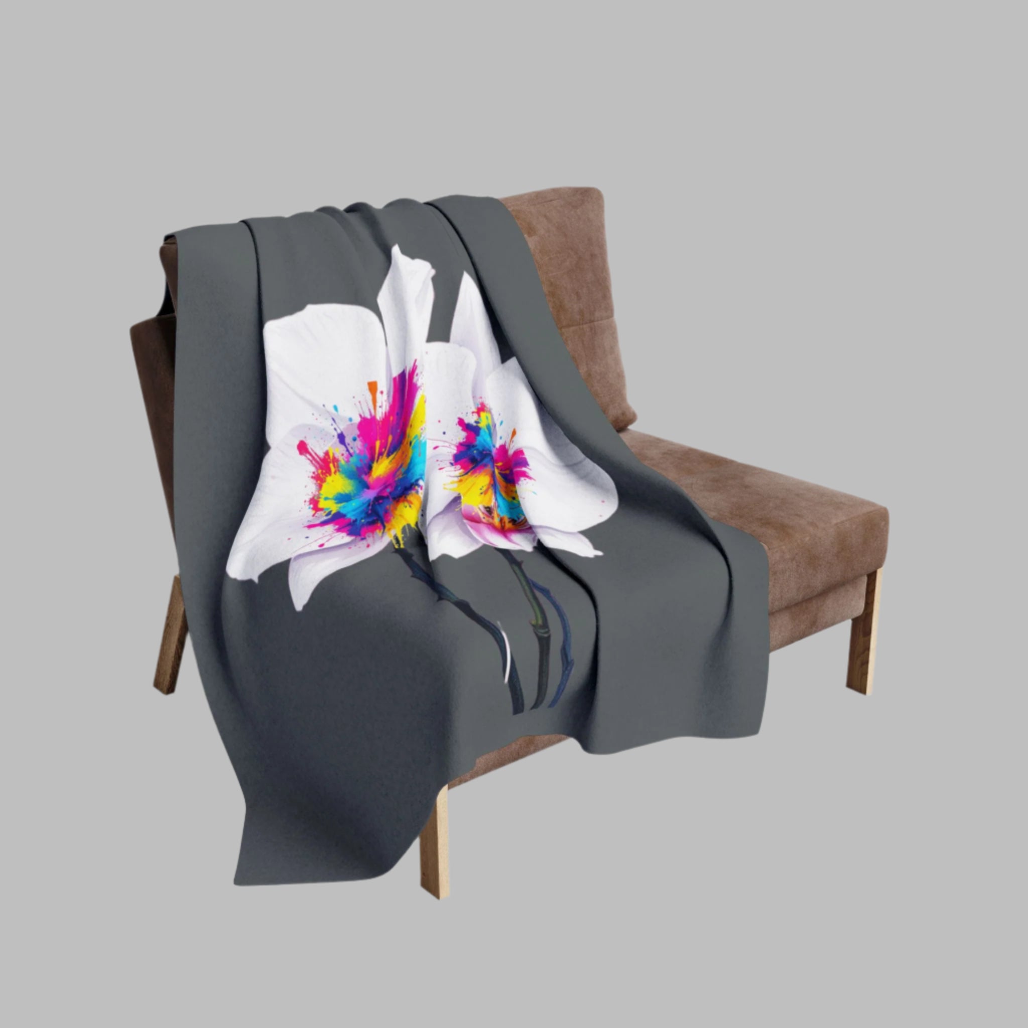 Vibrant Floral Arctic Fleece Blanket, Cozy Throw for Home, Boho Decor, Gift for Her, Colorful Bedspread for Relaxation