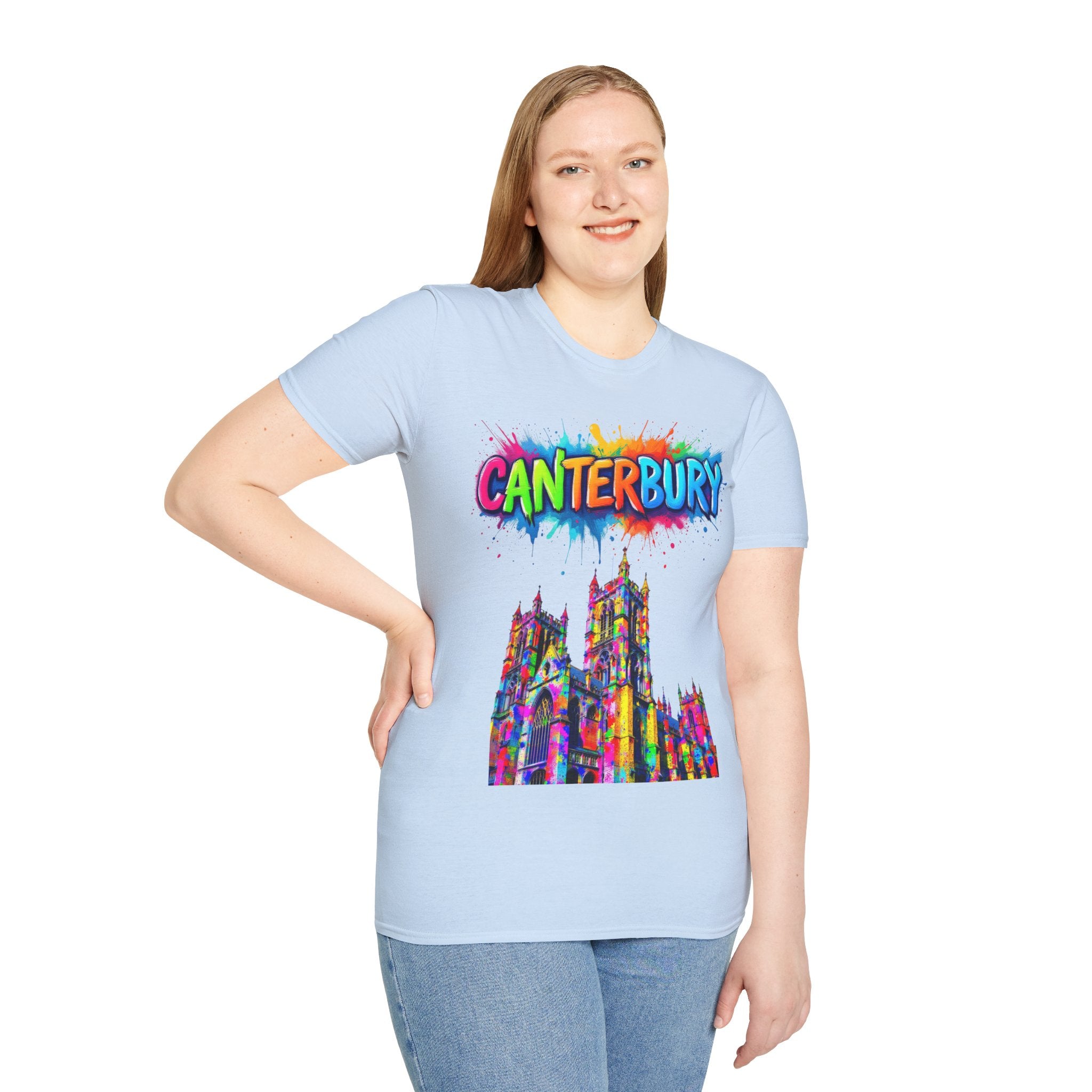 Canterbury Colorful T-Shirt | Vibrant Graphic Tee, Unisex Fashion, Travel Souvenir, Art Lovers Gift, Summer Wardrobe Essential