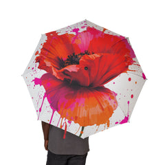 Vibrant Floral Umbrella - Semi-Automatic Foldable Design