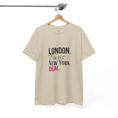 City Life Unisex Tee: London, Paris, New York Deal - Travel Shirt, Fashion Apparel, Gift for Travelers, Urban Outfit, Streetwear