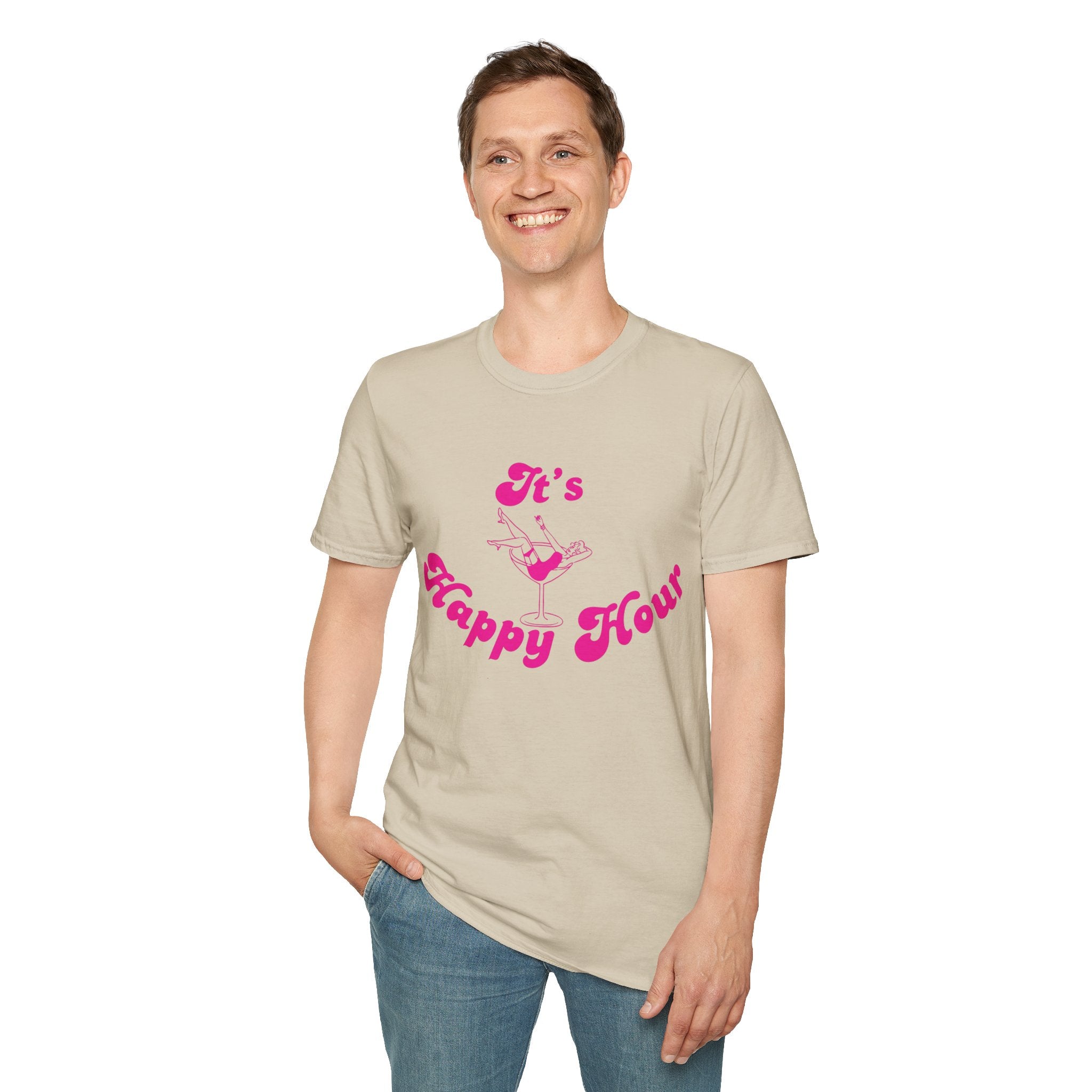 Happy Hour Unisex T-Shirt, Fun Cocktail Shirt, Gift for Party Lovers, Birthday Celebration Tee, Summer Party Outfit