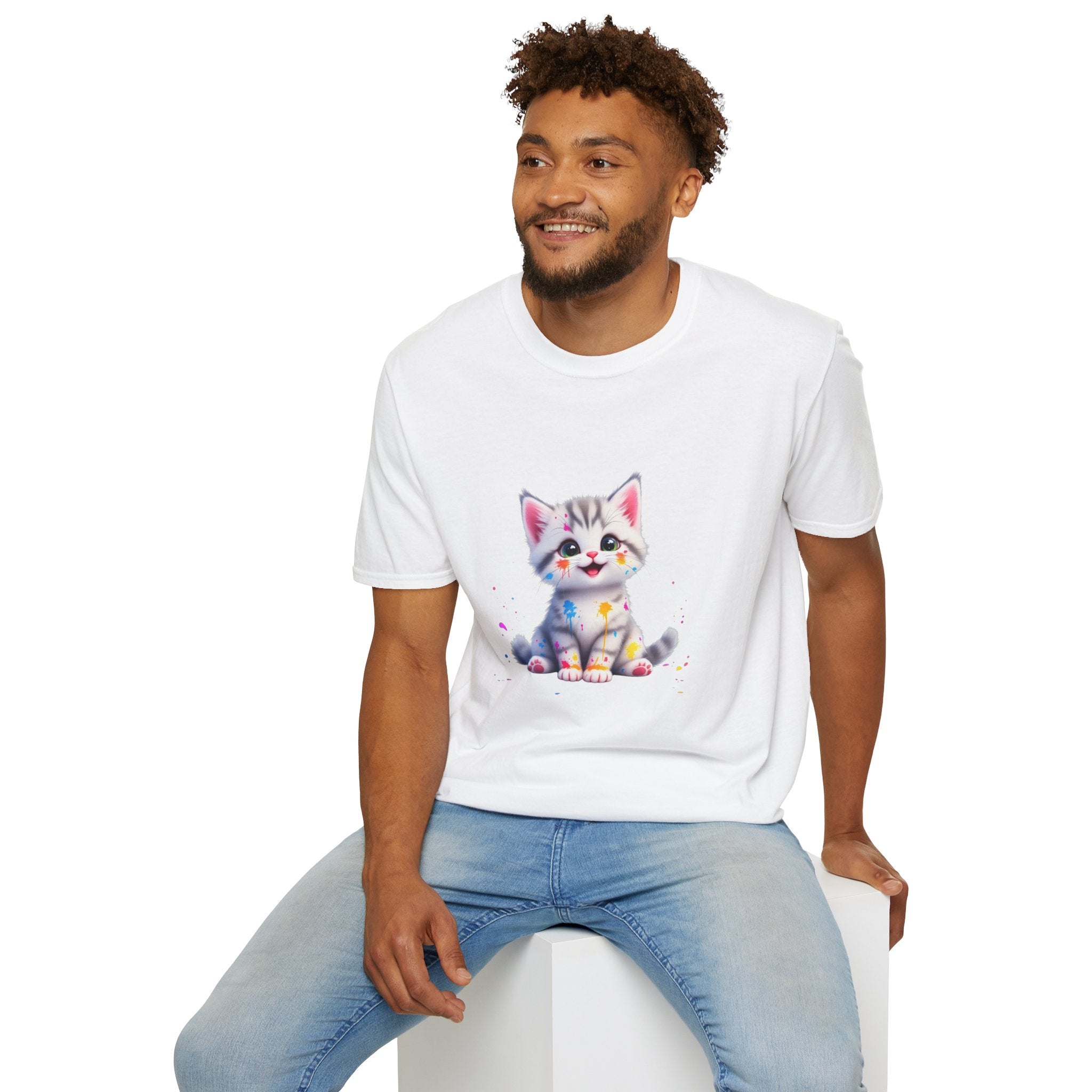 Cute Kitten Unisex Softstyle T-Shirt | Adorable Cat Tee for Animal Lovers, Gift for Birthdays, Pet Lovers, Fun Fashion, Everyday Wear