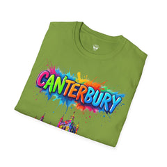 Canterbury Colorful T-Shirt | Vibrant Graphic Tee, Unisex Fashion, Travel Souvenir, Art Lovers Gift, Summer Wardrobe Essential