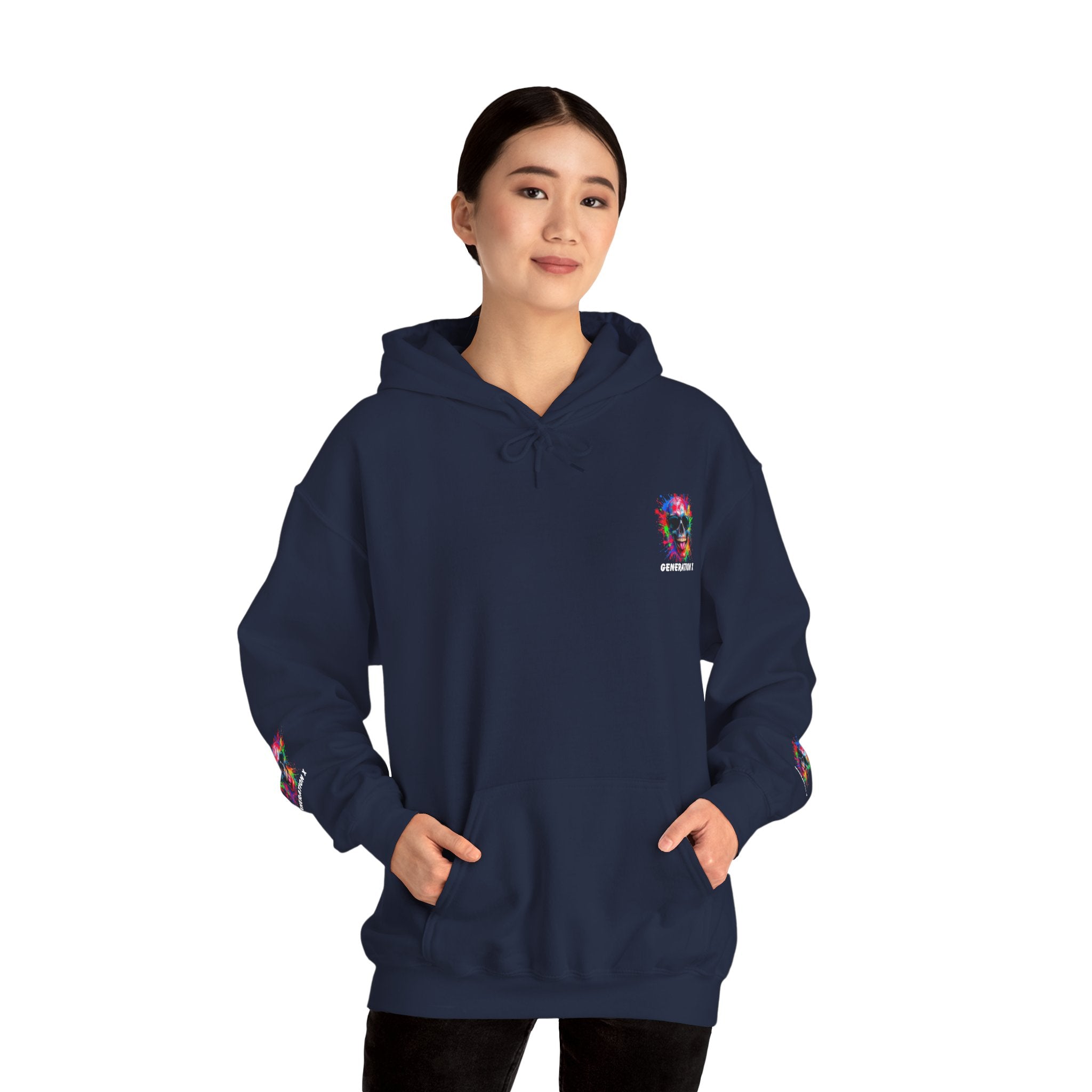 Colorful Retro Skull Hoodie, Unisex Heavy Blend Sweatshirt, Gift for Birthday, Casual Wear, Vintage Style