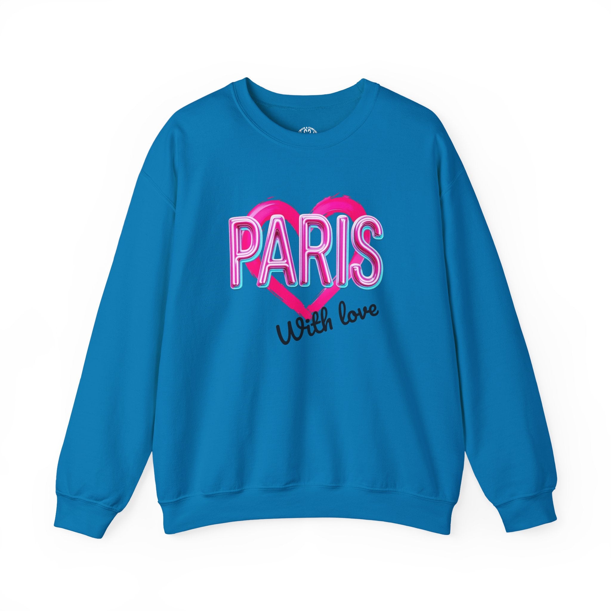 Paris Love Crewneck Sweatshirt, Gift for Her, Cozy Fashion, Travel Souvenir, Valentine's Day, Casual Style