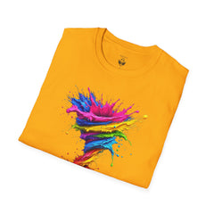 Vibrant Splash Art Tee, Colorful Unisex T-Shirt, Fun Graphic Tee, Summer Festival Top, Gift for Art Lovers, Casual Everyday Wear