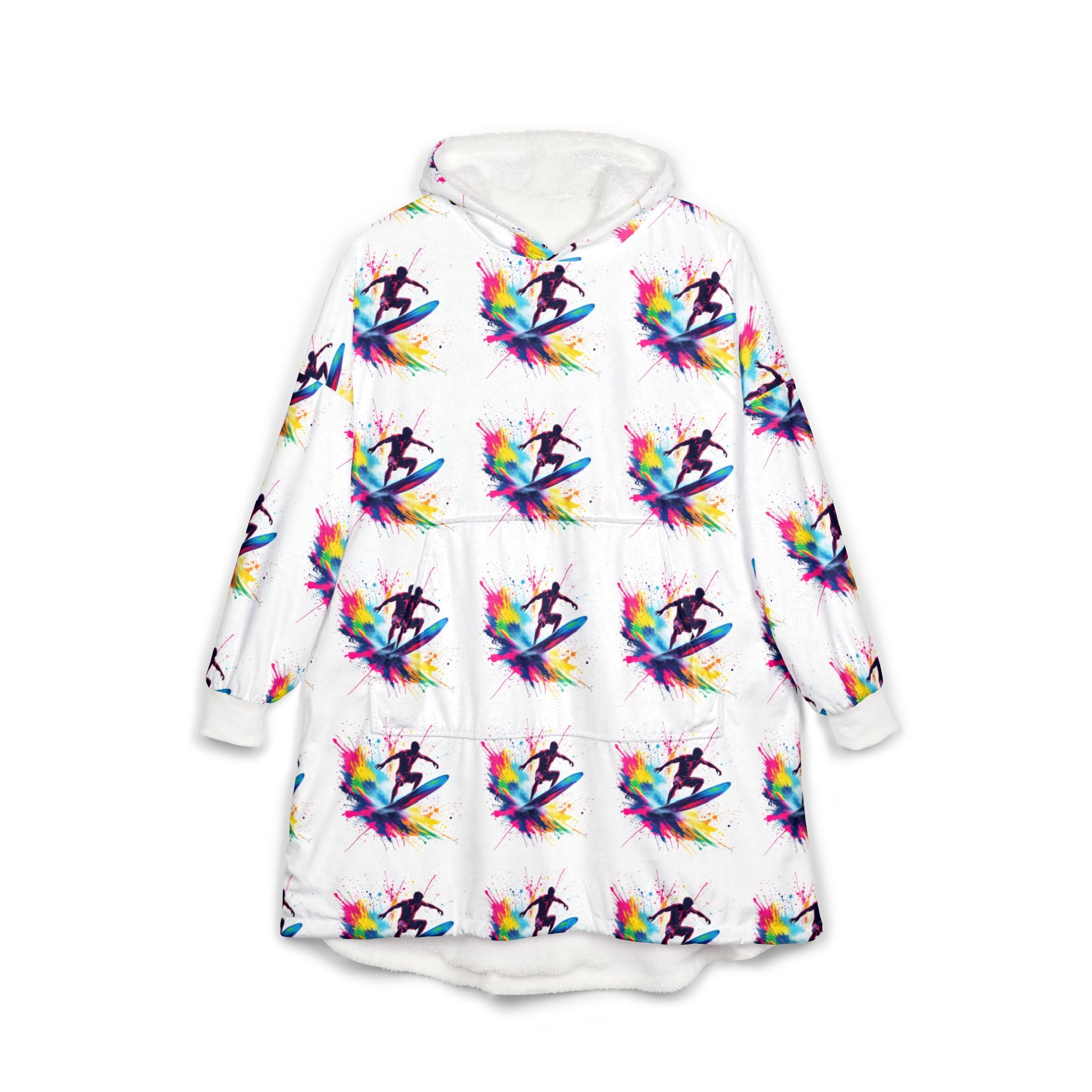 Colourful Surfer Unisex Hooded Blanket - Cozy & Fun for All Ages