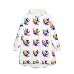 Colourful Surfer Unisex Hooded Blanket - Cozy & Fun for All Ages