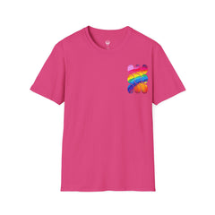 Vibrant Rainbow Softstyle T-Shirt, Unisex Pride Tee, LGBTQ+ Apparel, Colorful Casual Wear, Summer Festival Shirt