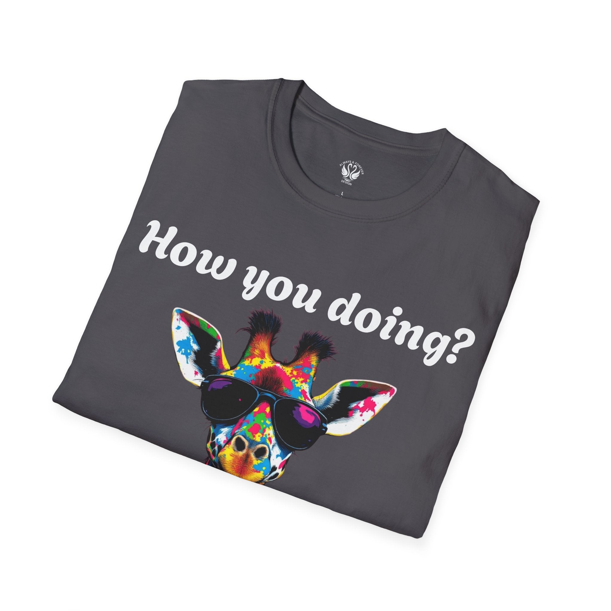 Colorful Giraffe T-Shirt: Fun Animal Tee, Gift for Animal Lovers, Quirky Statement Shirt, Cute Graphic Tee, Unique Birthday Present