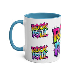 Colorful Rock & Roll Coffee Mug - 11oz Two-Tone Mug for Music Lovers
