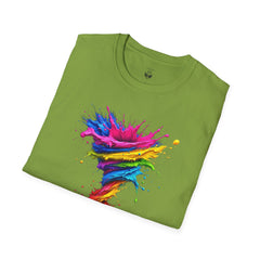Vibrant Splash Art Tee, Colorful Unisex T-Shirt, Fun Graphic Tee, Summer Festival Top, Gift for Art Lovers, Casual Everyday Wear