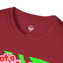 Let's Party Unisex Softstyle T-Shirt, Vibrant Summer Tee, Fun Graphic Shirt, Casual Wear, Birthday Gift, Festival Fashion