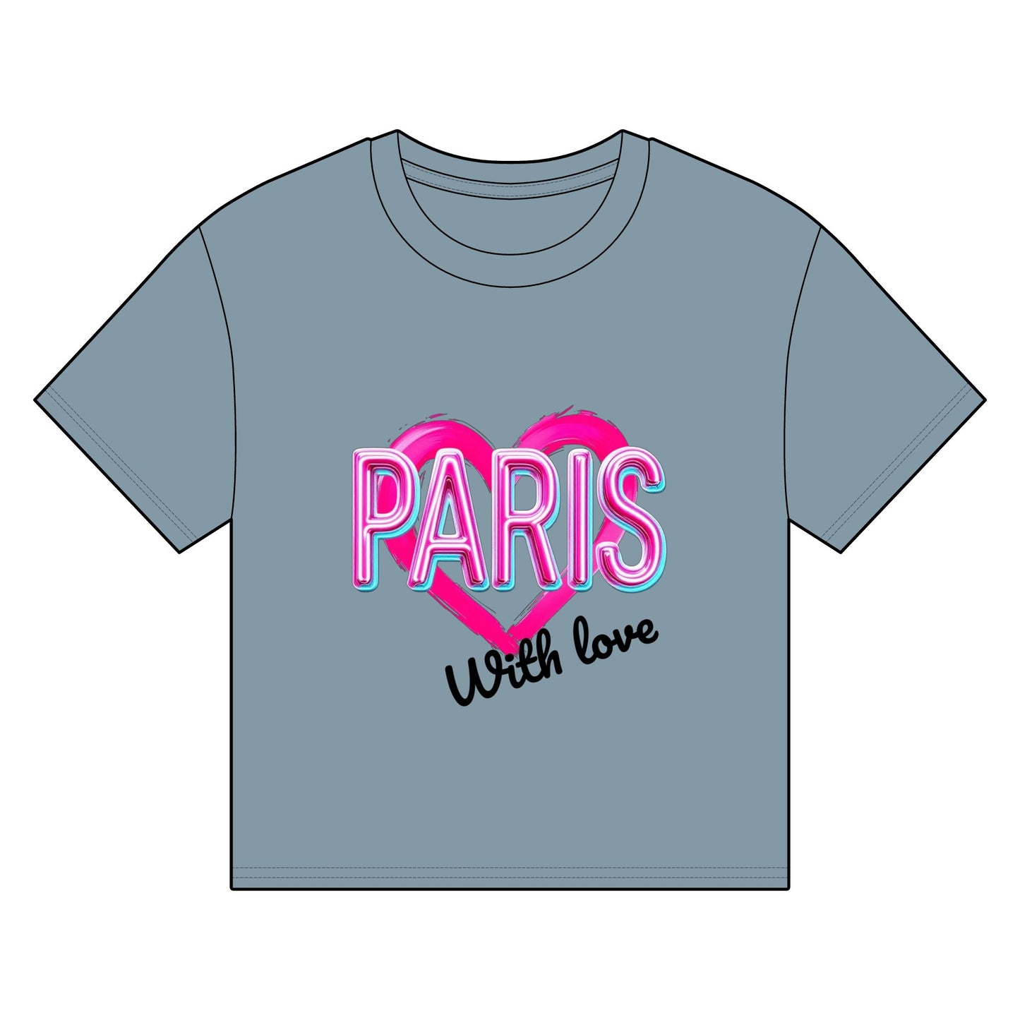 Paris Heart Women's Organic Boxy T-Shirt - With Love Design