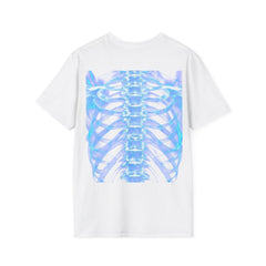 Iridescent Skeleton Tee - Unisex Softstyle T-Shirt, Graphic Tee, Trendy Wear, Halloween Costume, Edgy Fashion, Unique Gift