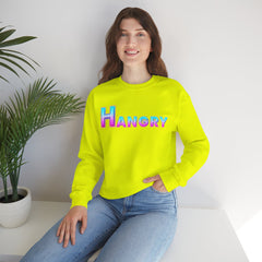 Hangry Unisex Crewneck Sweatshirt - Cozy Gift for Food Lovers, Fall Apparel, Perfect for Casual Outfits, Birthday & Holiday Gifts