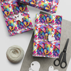 Colorful Elephant Gift Wrapping Paper Sheets - Eco-Friendly, Fun, Vibrant Designs for Parties, Holidays, Birthdays, Celebrations