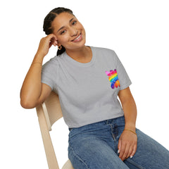 Vibrant Rainbow Softstyle T-Shirt, Unisex Pride Tee, LGBTQ+ Apparel, Colorful Casual Wear, Summer Festival Shirt