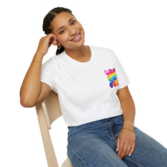Vibrant Rainbow Softstyle T-Shirt, Unisex Pride Tee, LGBTQ+ Apparel, Colorful Casual Wear, Summer Festival Shirt