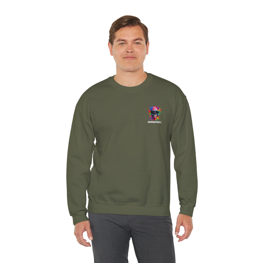 Vibrant Skull Sweatshirt - Unisex Crewneck, Colorful Graphic, Perfect for Casual Wear, Gifts for Friends, Halloween & Parties