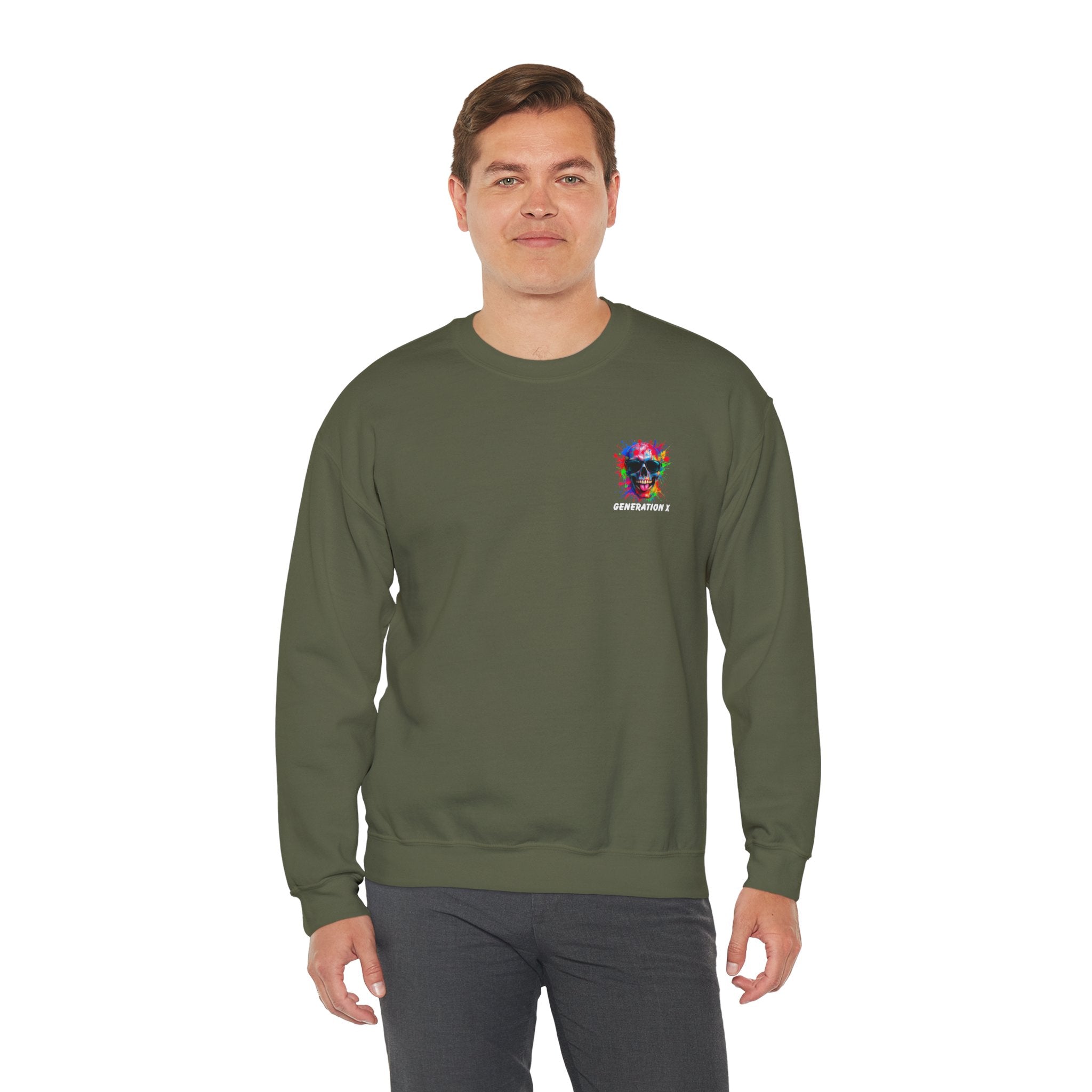 Vibrant Skull Sweatshirt - Unisex Crewneck, Colorful Graphic, Perfect for Casual Wear, Gifts for Friends, Halloween & Parties