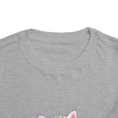 Cute Cat Toddler Tee - Whimsical Graphic Short Sleeve Shirt for Kids