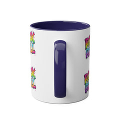 Colorful Rock & Roll Coffee Mug - 11oz Two-Tone Mug for Music Lovers