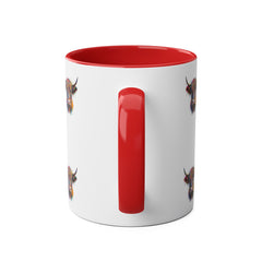 Vibrant Highland Cow Coffee Mug - Colorful Two-Tone 11oz Drinkware