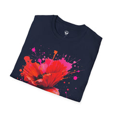Vibrant Poppy Unisex T-Shirt, Colorful Art Tee, Summer Fashion, Gift for Nature Lovers, Casual Wear, Statement Piece