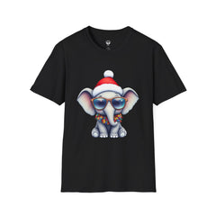 Cute Christmas Elephant T-Shirt, Unisex Holiday Tee, Fun Santa Shirt, Gift for Animal Lovers, Festive Apparel