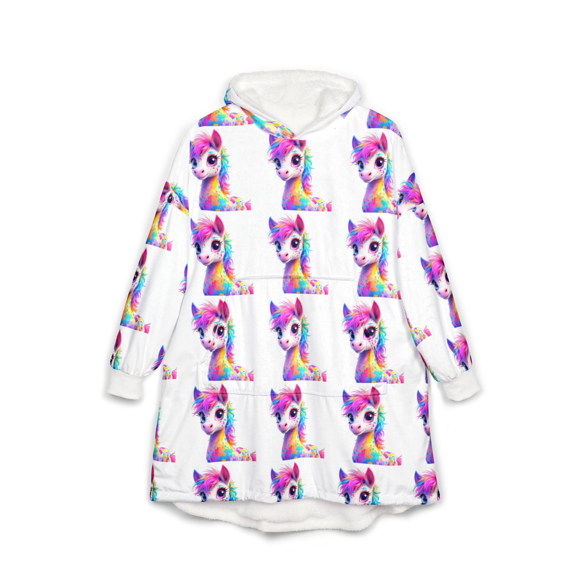 Colorful Unicorn Unisex Hooded Blanket - Cozy Rainbow Throw for All Ages