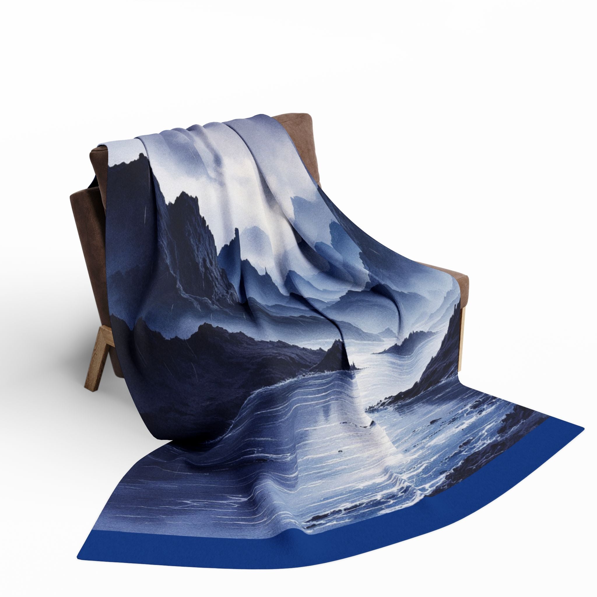 Serene Arctic Fleece Blanket, Cozy Throw, Mountainscape Decor, Hiking Gift, Winter Home Accent, Adventure Blanket, Gift for Outdoorsy