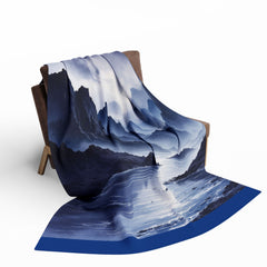 Serene Arctic Fleece Blanket, Cozy Throw, Mountainscape Decor, Hiking Gift, Winter Home Accent, Adventure Blanket, Gift for Outdoorsy