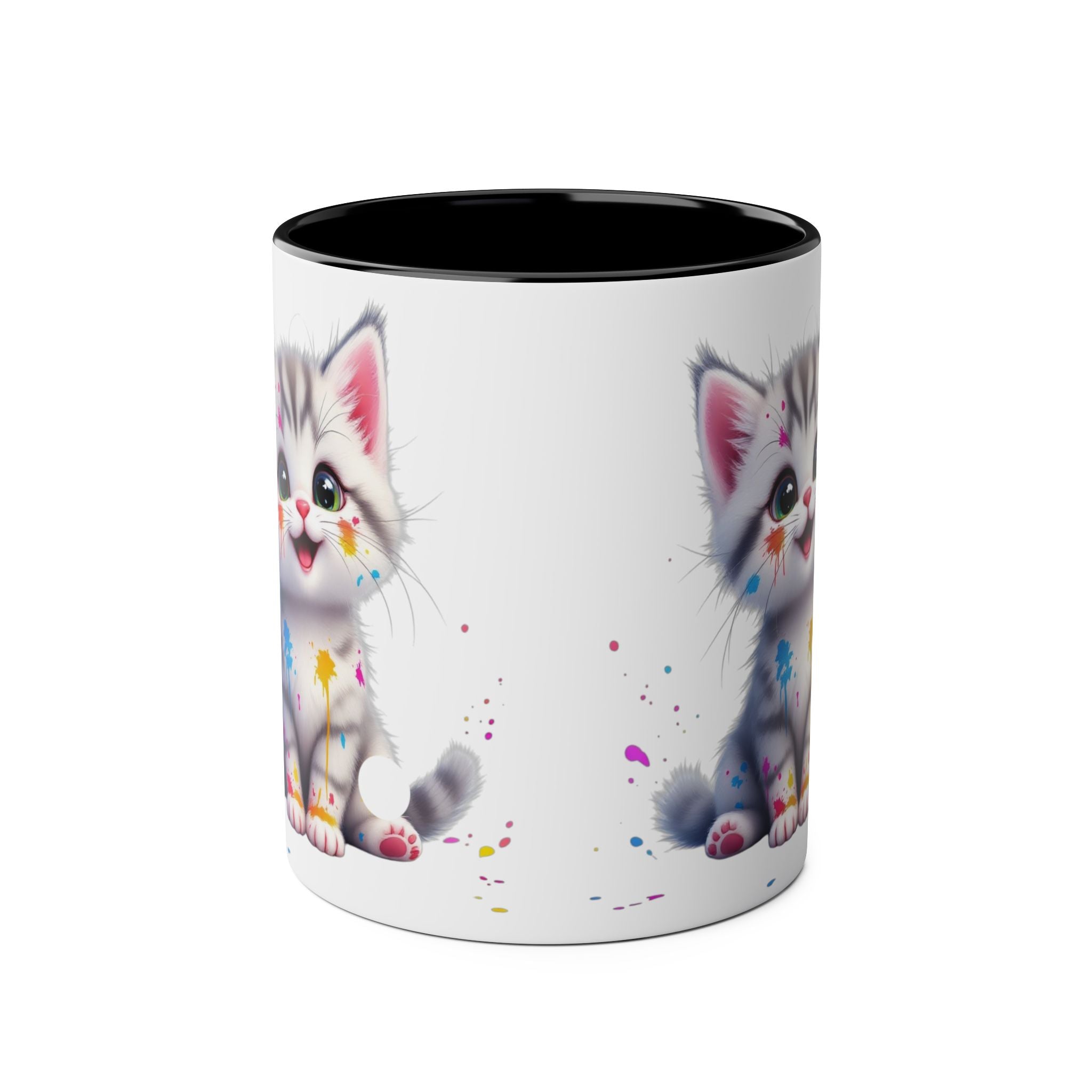 Cute Cat Two-Tone Coffee Mug for Cat Lovers