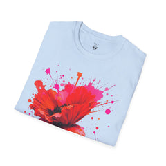 Vibrant Poppy Unisex T-Shirt, Colorful Art Tee, Summer Fashion, Gift for Nature Lovers, Casual Wear, Statement Piece