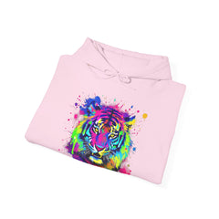 Colorful Tiger Hoodie – Unisex Heavy Blend™, Rainbow Tiger Sweatshirt, Graphic Hoodie, Animal Lover Gift, Unique Hooded Sweatshirt