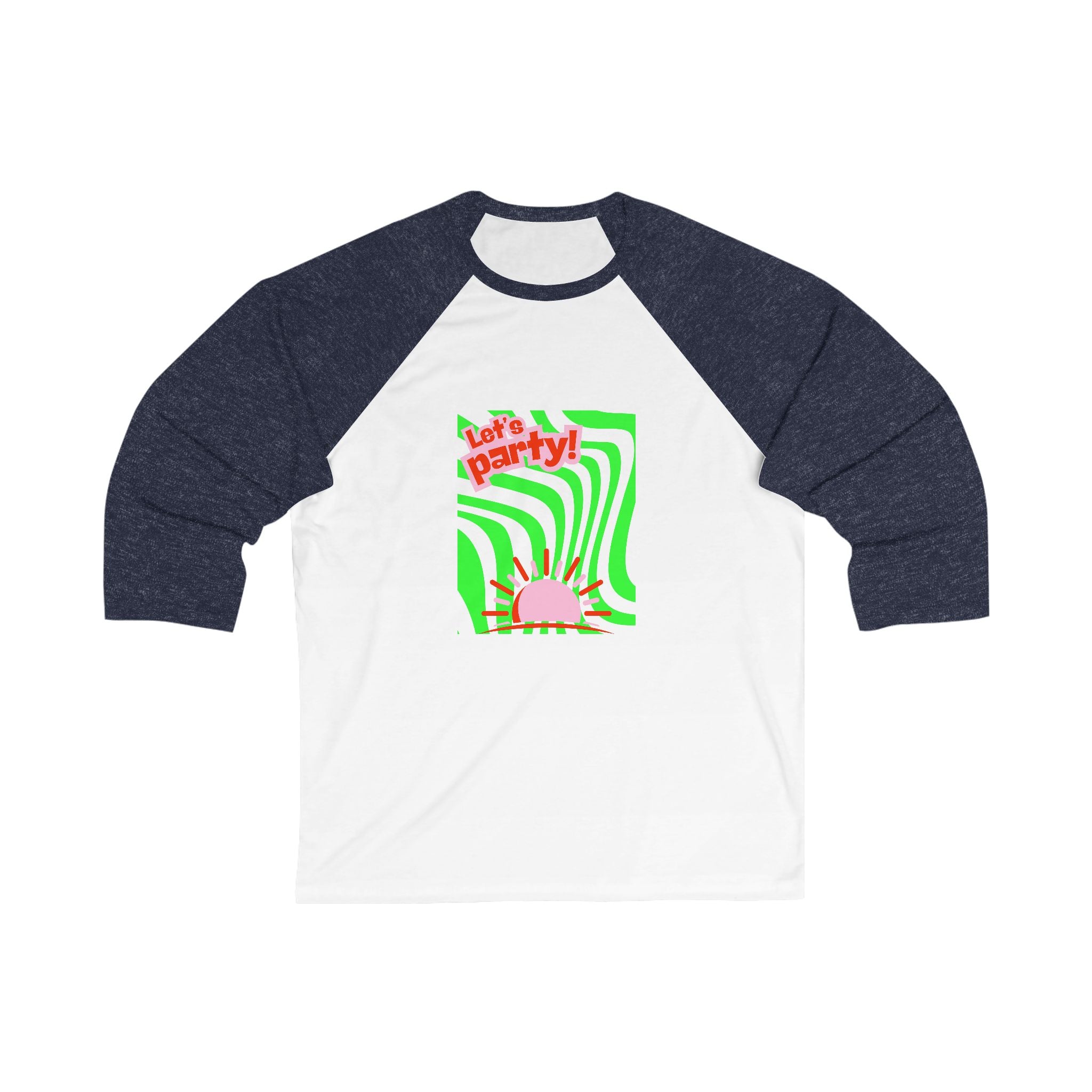 Retro Party Baseball Tee - Let's Party Graphic, Unisex Top, Casual Wear, Summer Vibes, Festival Style, Gift for Friends