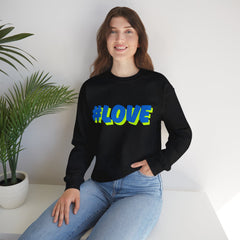 #Love Unisex Heavy Blend™ Crewneck Sweatshirt - Cozy Gift for Friends, Valentine's Day, Casual Wear, Gift for Her, Everyday Comfort
