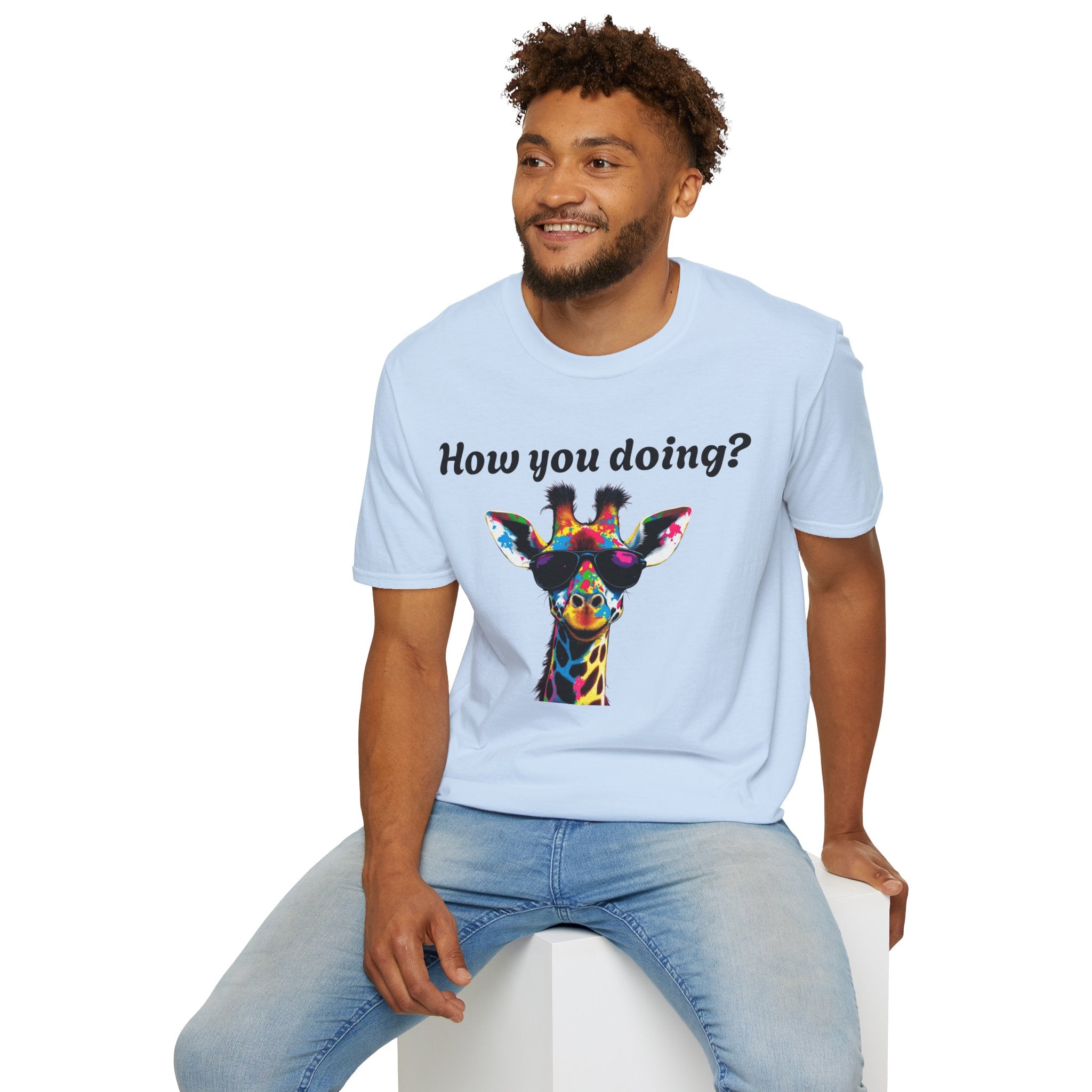 Colorful Giraffe T-Shirt: Fun Animal Tee, Gift for Animal Lovers, Quirky Statement Shirt, Cute Graphic Tee, Unique Birthday Present