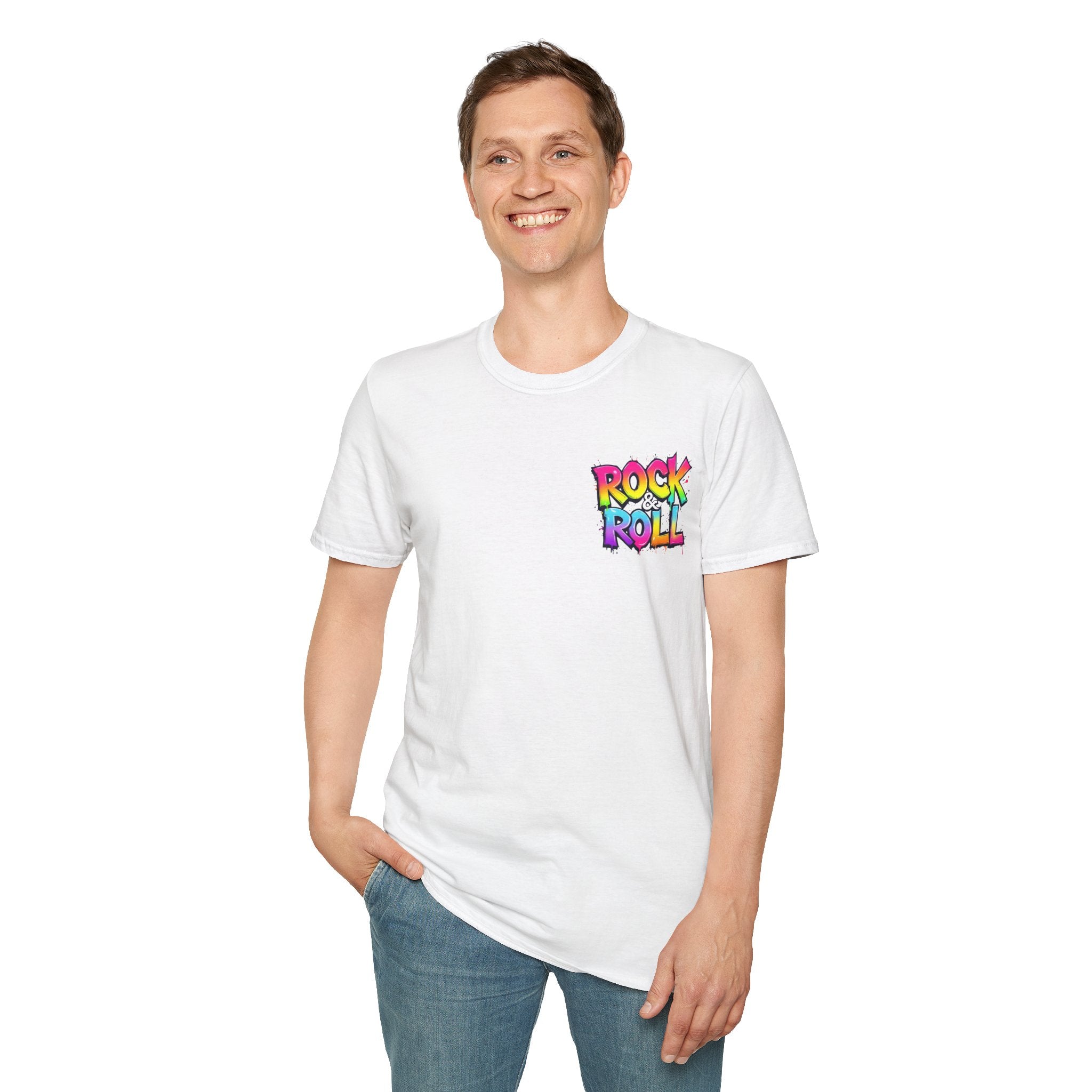 Colorful Rock & Roll Unisex T-Shirt, Vintage Music Tee, Festival Shirt, Gift for Music Lovers, Concert Apparel